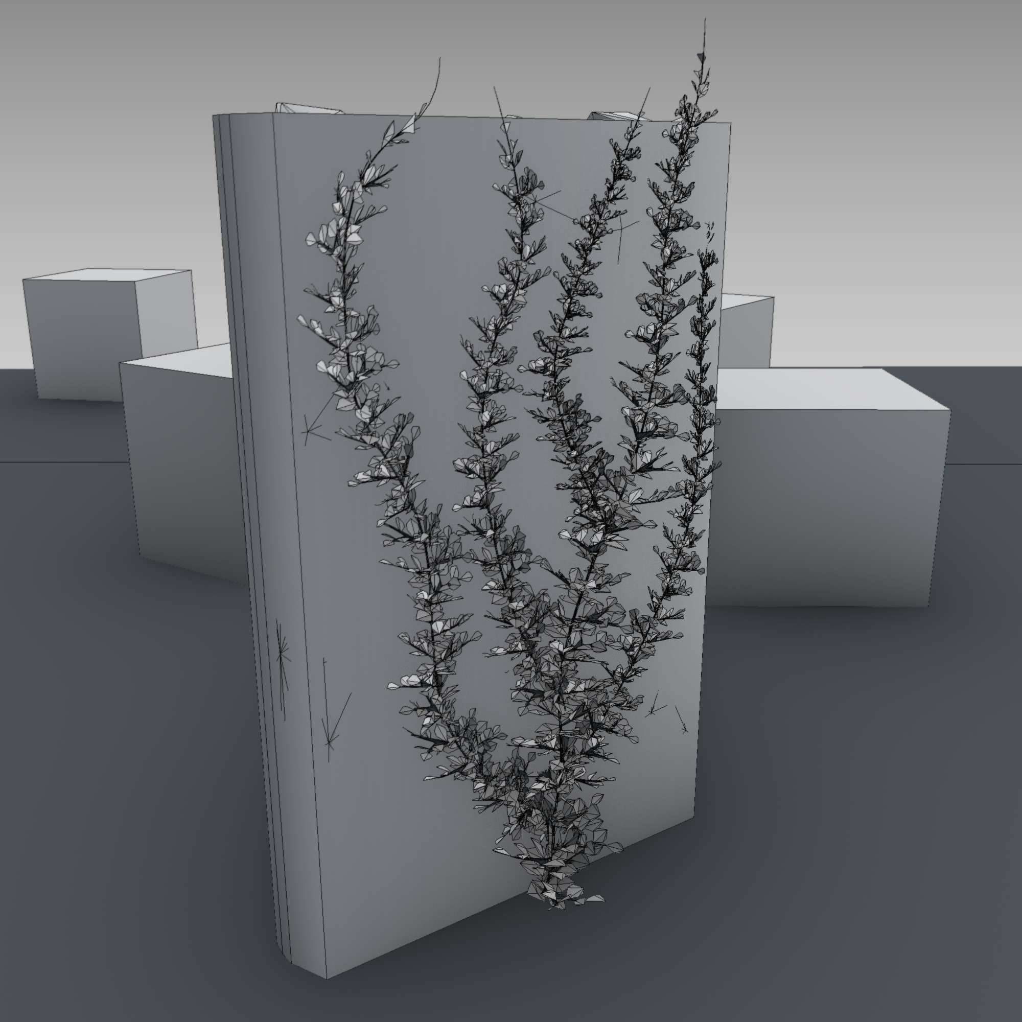 Ivy Vine on Gabion Wall - Version 2 Low-poly 3D model_5