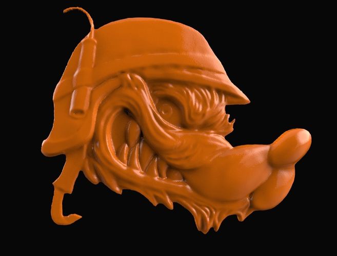  bas-relief of a wolf 3D print model