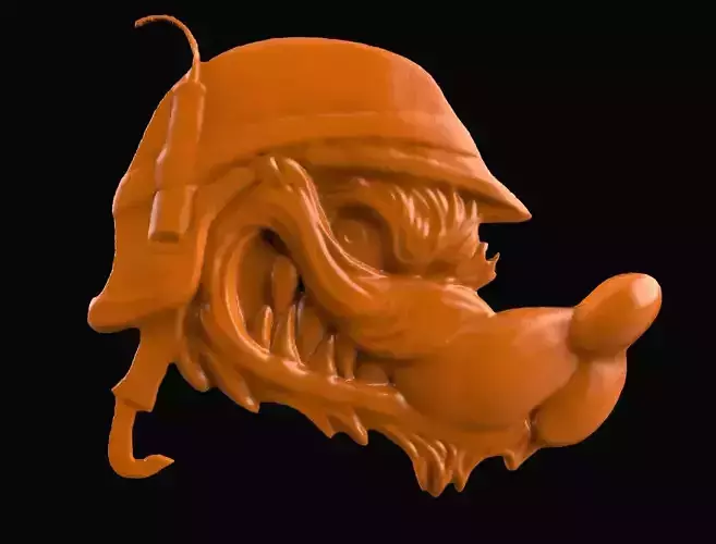  bas-relief of a wolf 3D print model