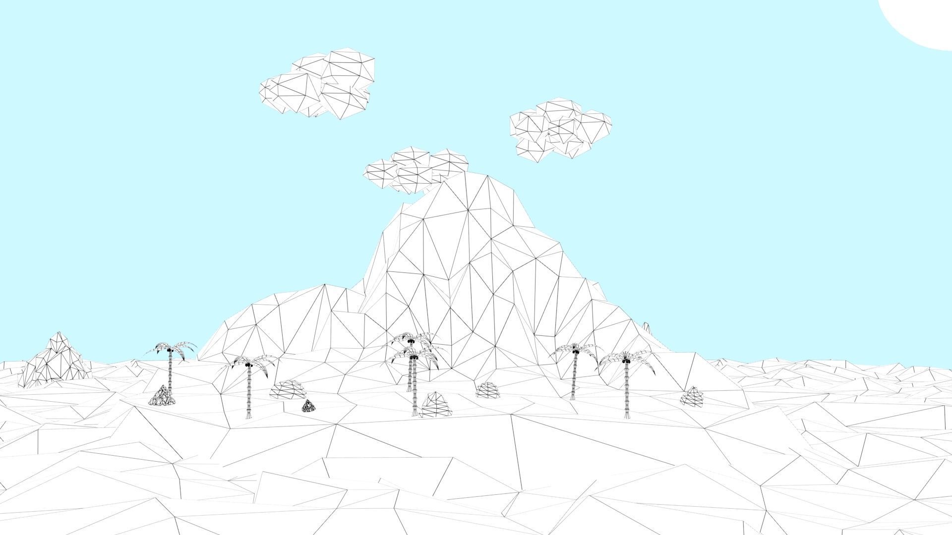 Low Poly Tropical Island Low-poly 3D model_9