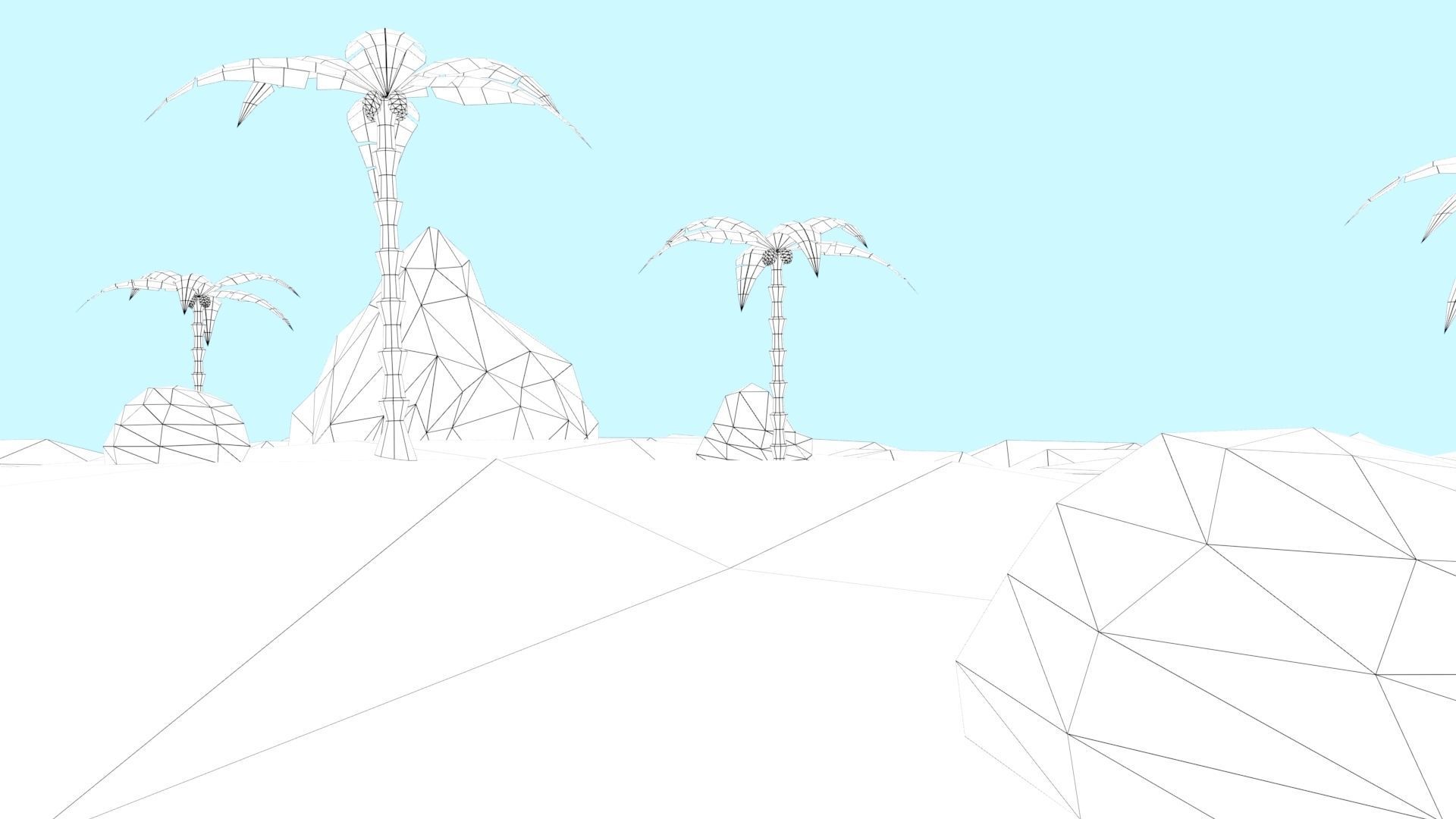 Low Poly Tropical Island Low-poly 3D model_52