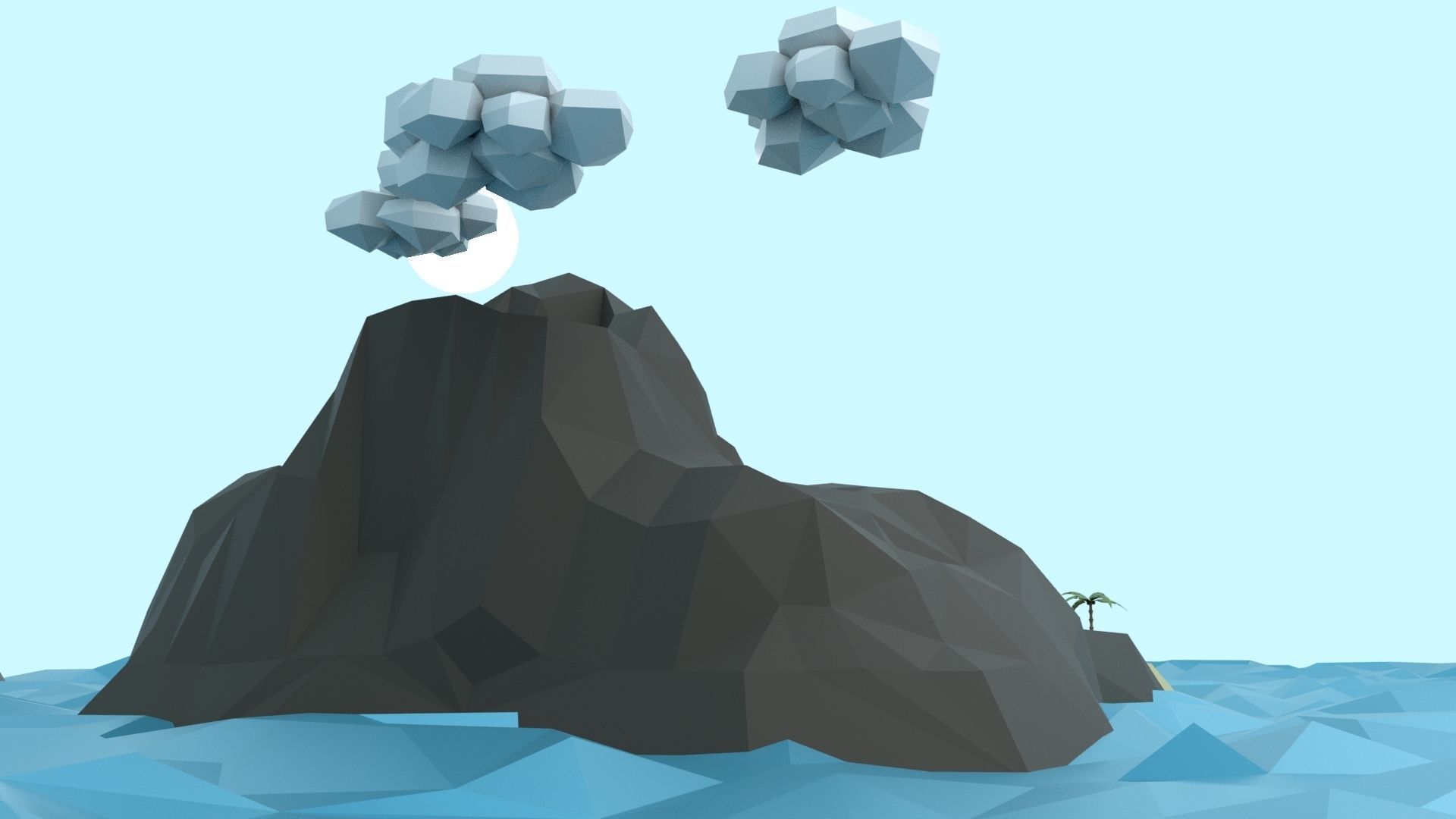 Low Poly Tropical Island Low-poly 3D model_30