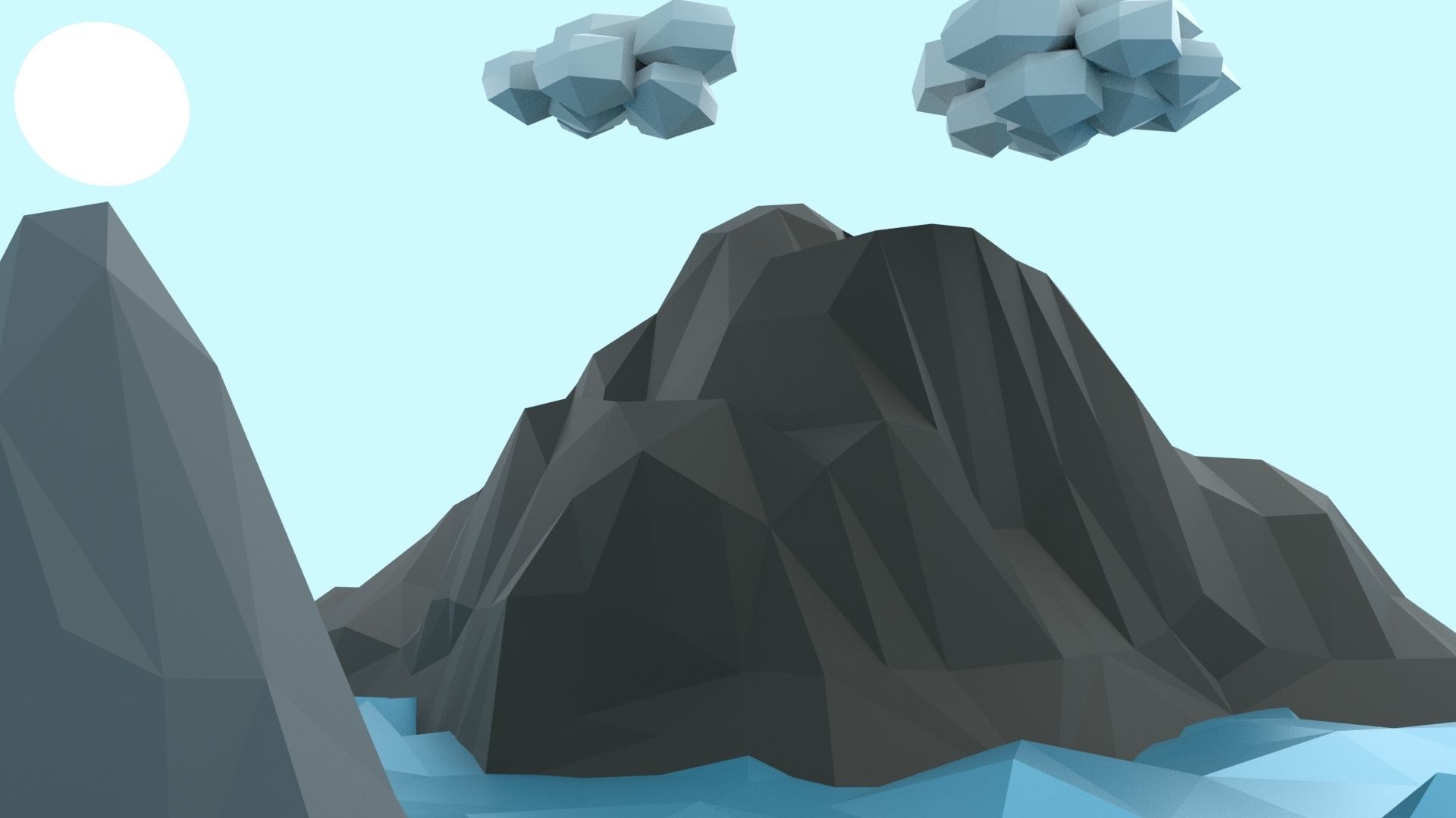 Low Poly Tropical Island Low-poly 3D model_24