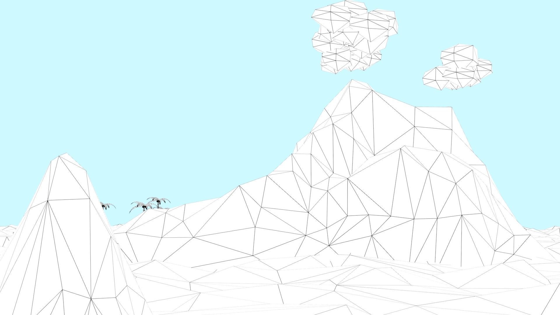 Low Poly Tropical Island Low-poly 3D model_19