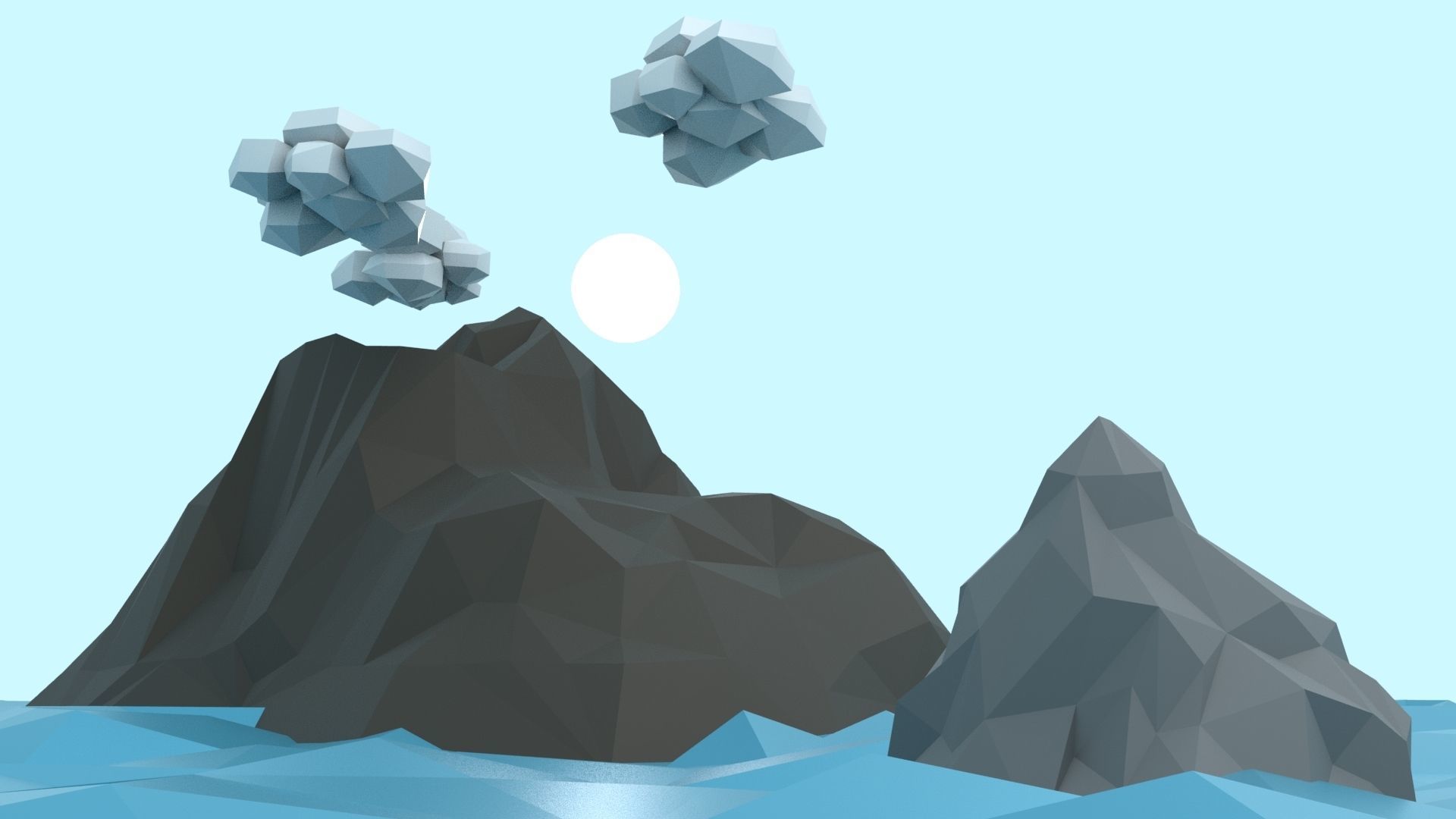 Low Poly Tropical Island Low-poly 3D model_32