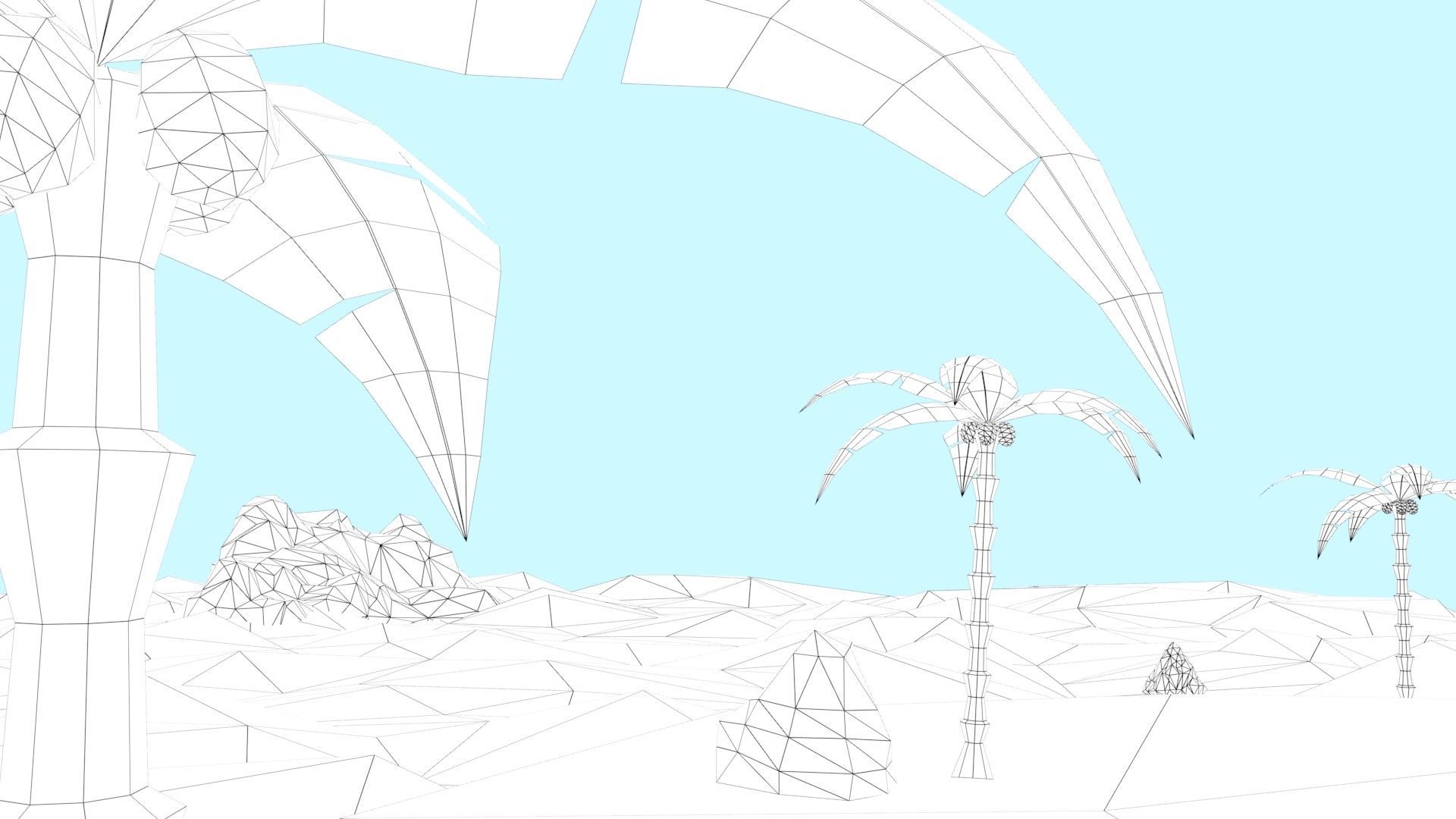 Low Poly Tropical Island Low-poly 3D model_50