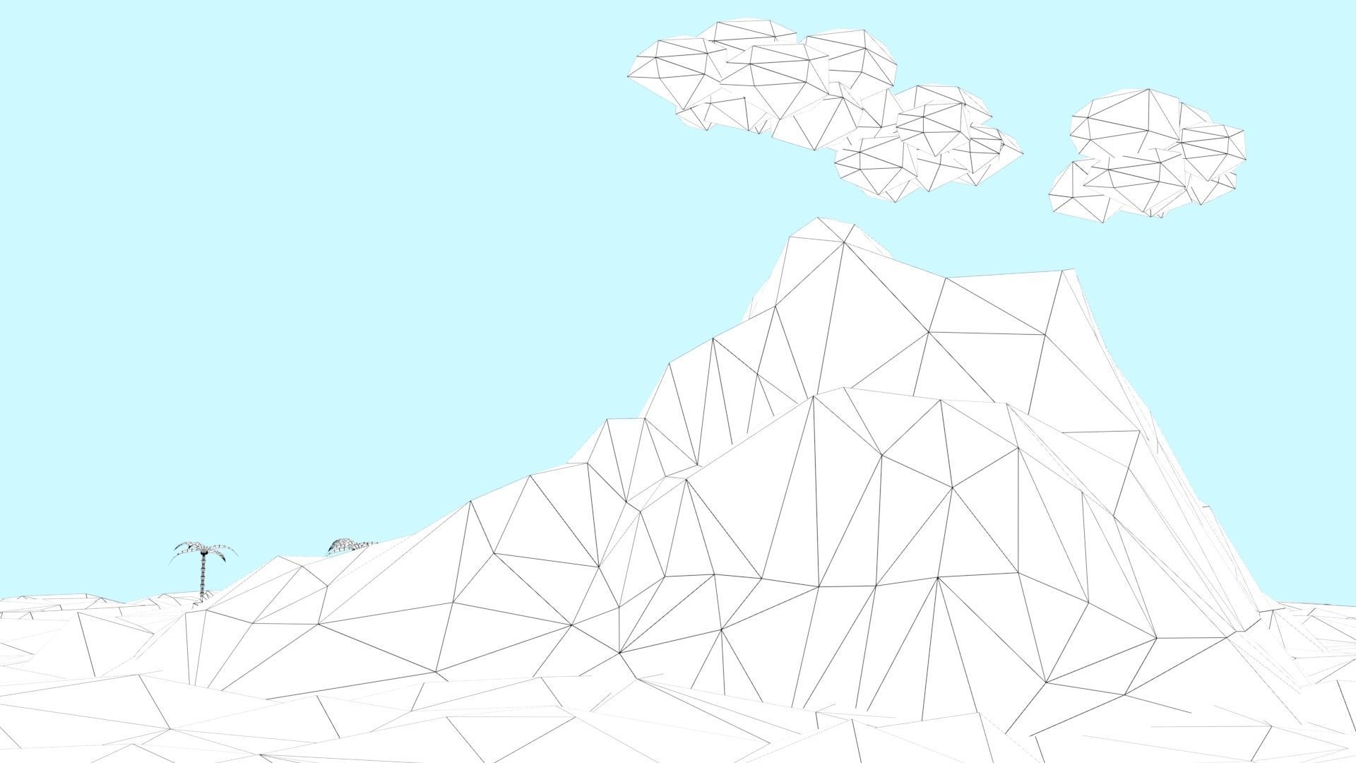 Low Poly Tropical Island Low-poly 3D model_21