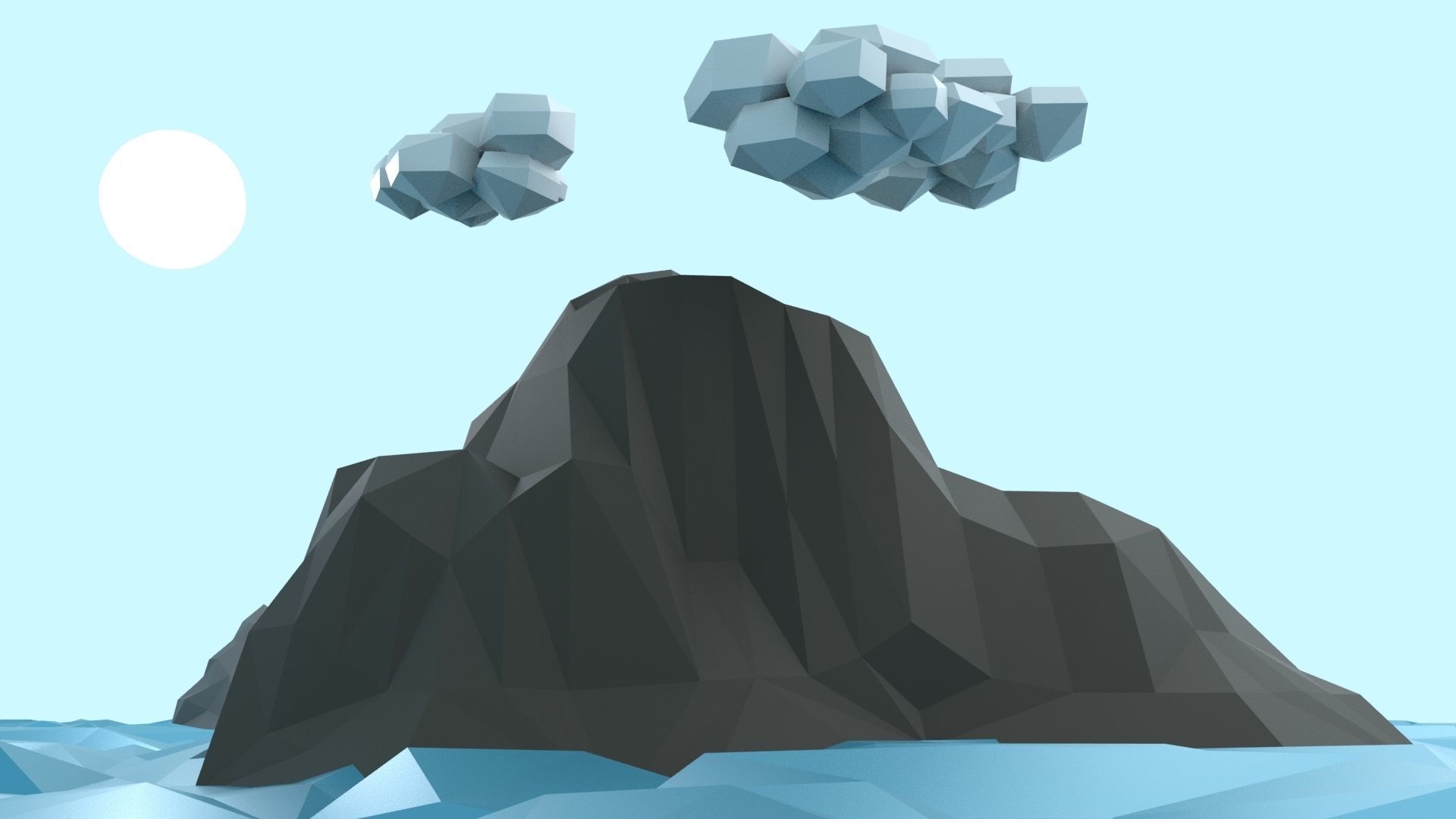 Low Poly Tropical Island Low-poly 3D model_26