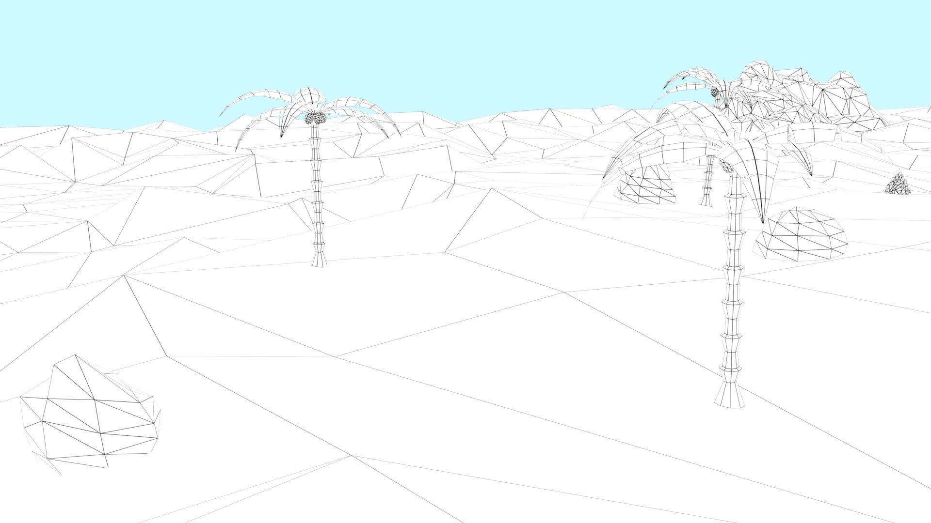 Low Poly Tropical Island Low-poly 3D model_43