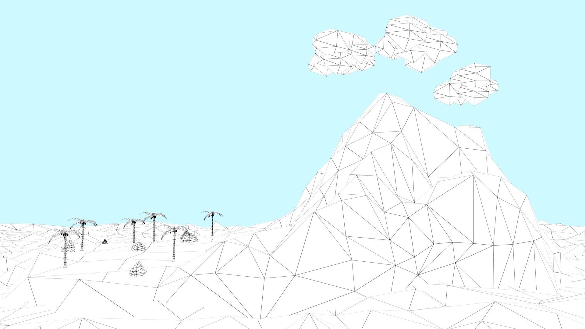 Low Poly Tropical Island Low-poly 3D model_17