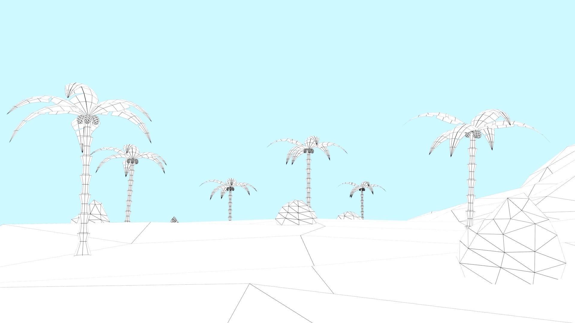 Low Poly Tropical Island Low-poly 3D model_49