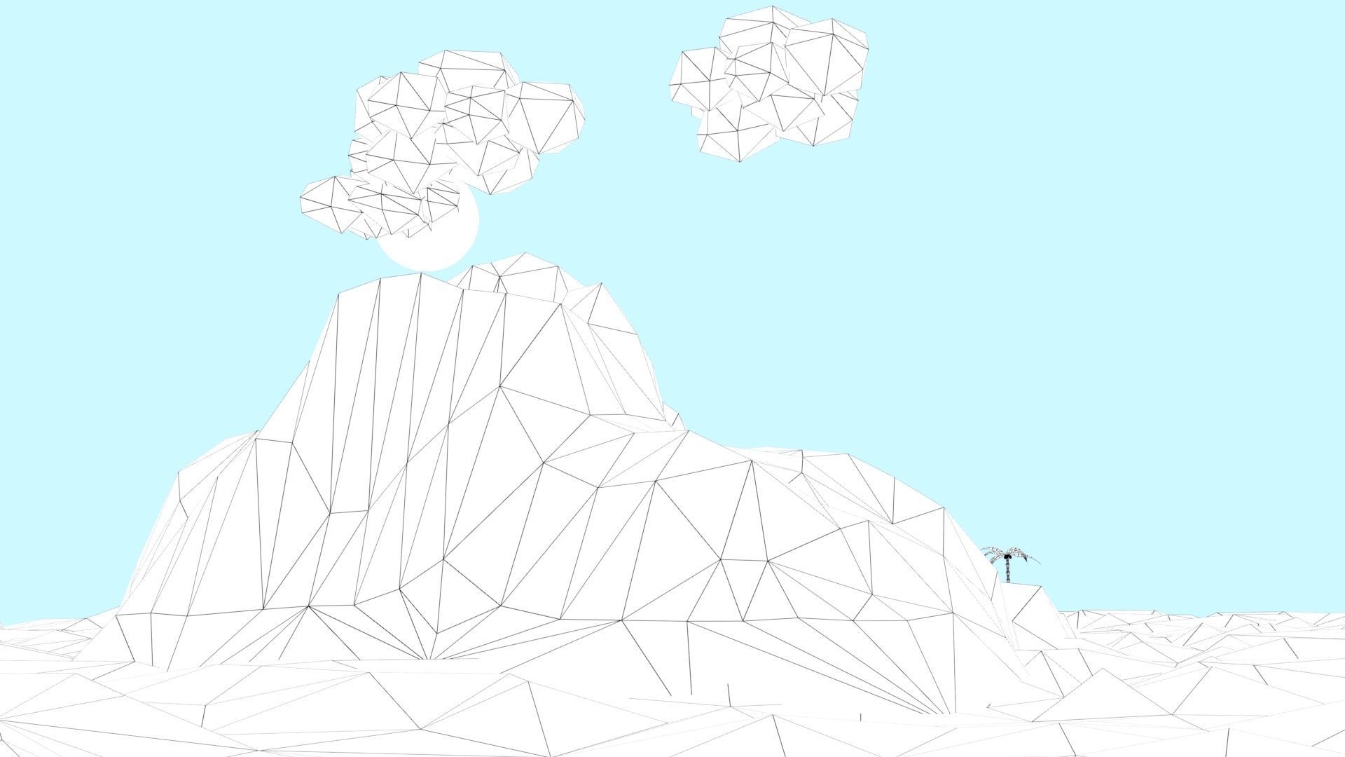 Low Poly Tropical Island Low-poly 3D model_31