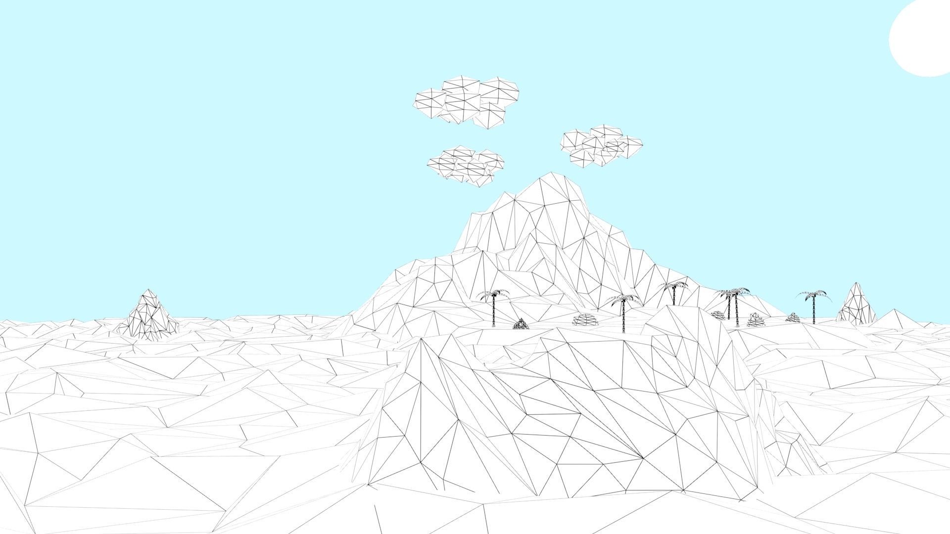 Low Poly Tropical Island Low-poly 3D model_37