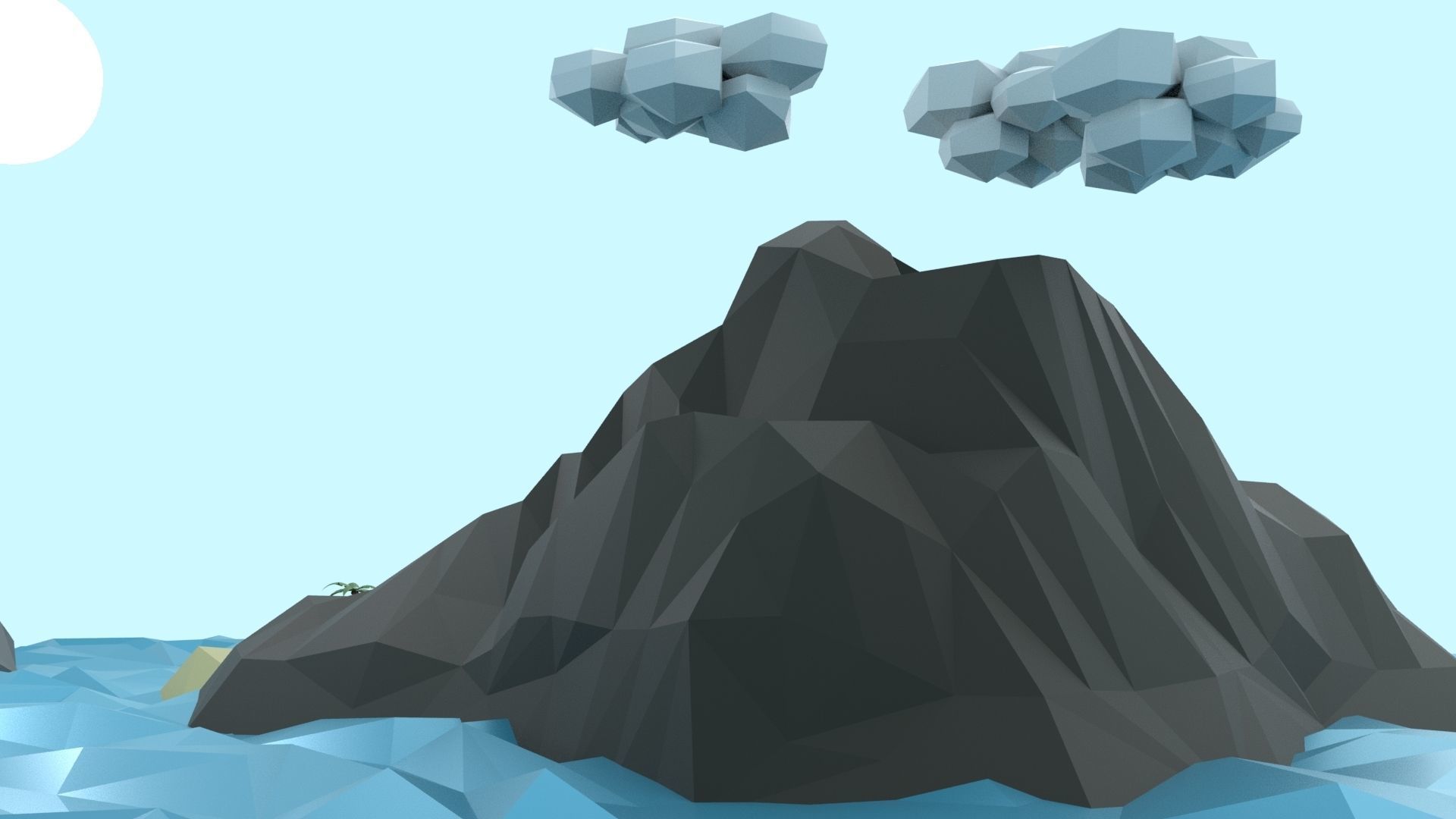 Low Poly Tropical Island Low-poly 3D model_22