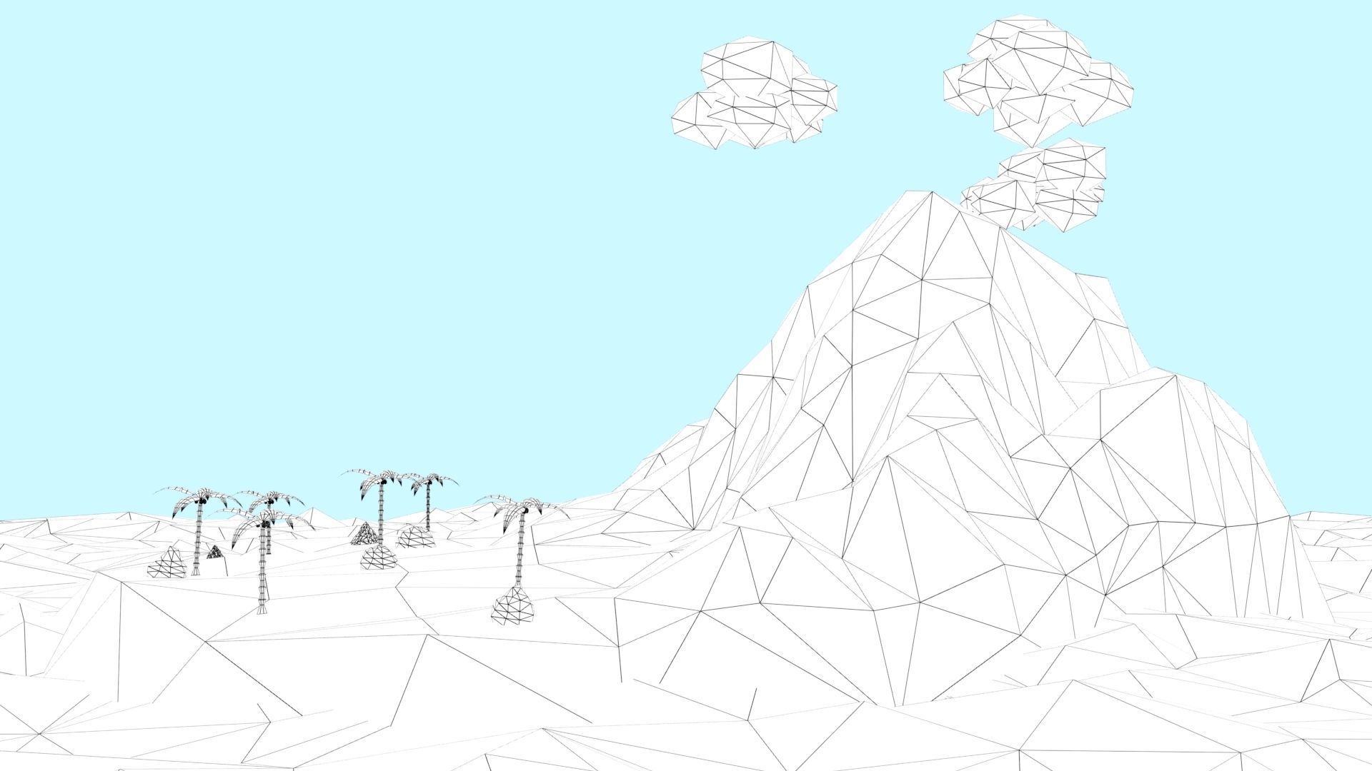 Low Poly Tropical Island Low-poly 3D model_15