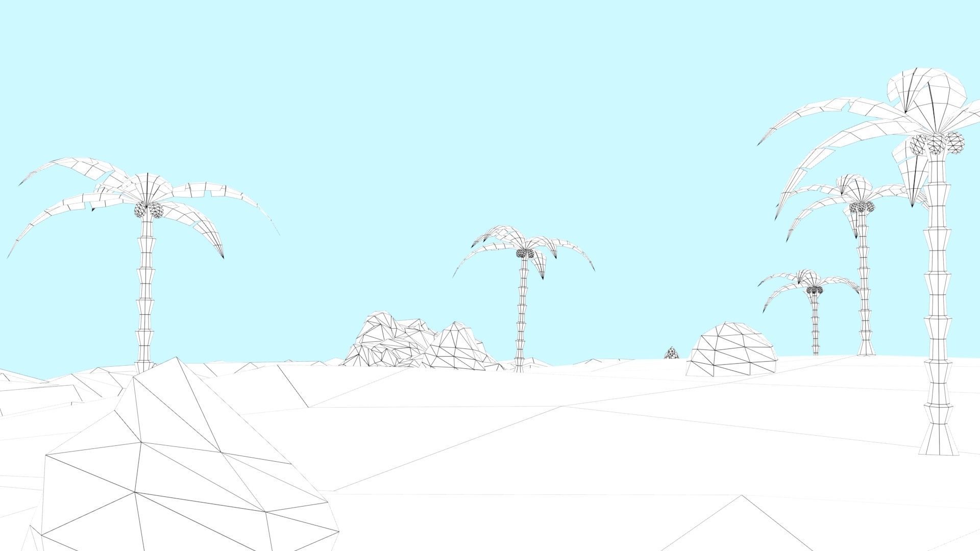 Low Poly Tropical Island Low-poly 3D model_45