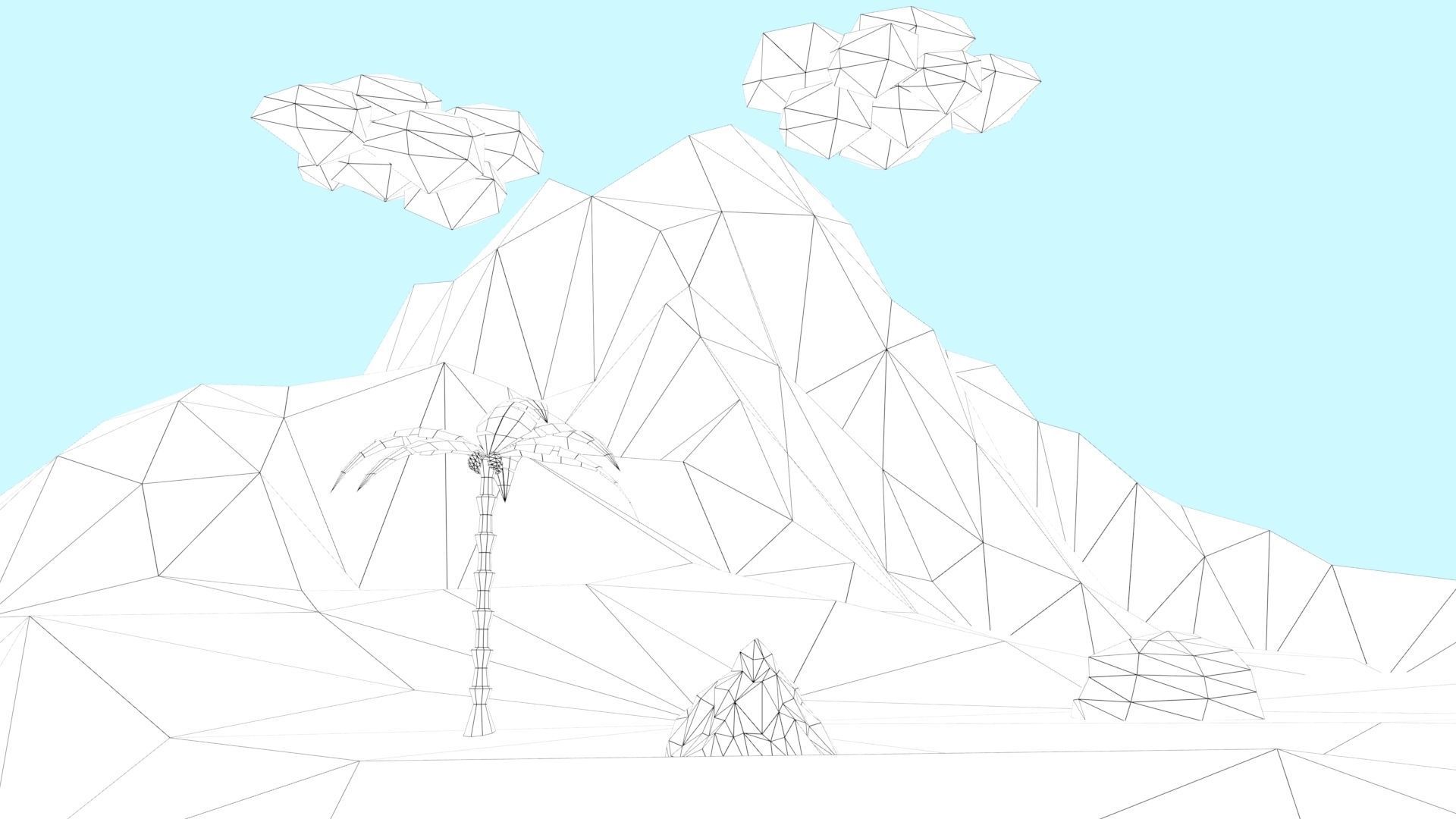 Low Poly Tropical Island Low-poly 3D model_39