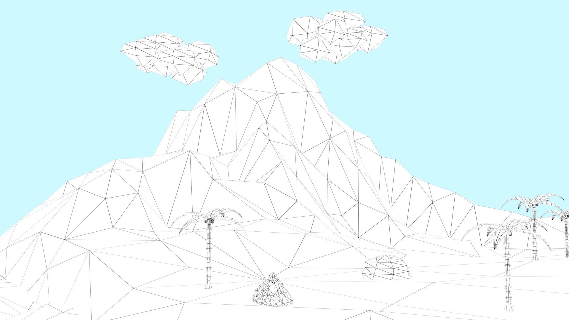 Low Poly Tropical Island Low-poly 3D model_47