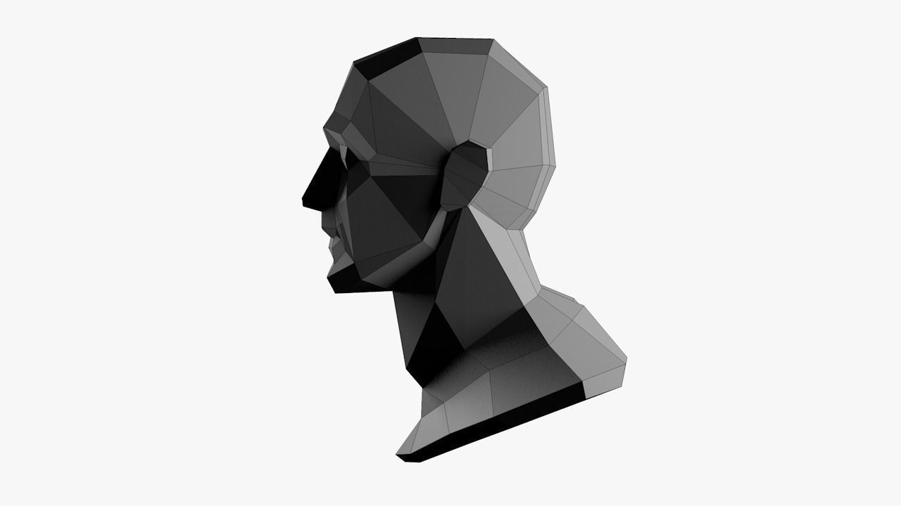 Lowpoly head Low-poly 3D model_15