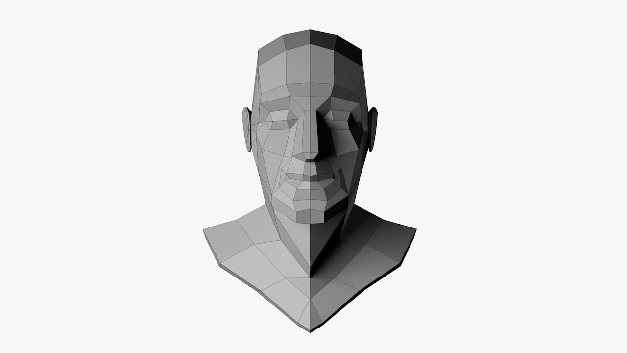 Lowpoly head Low-poly 3D model_13