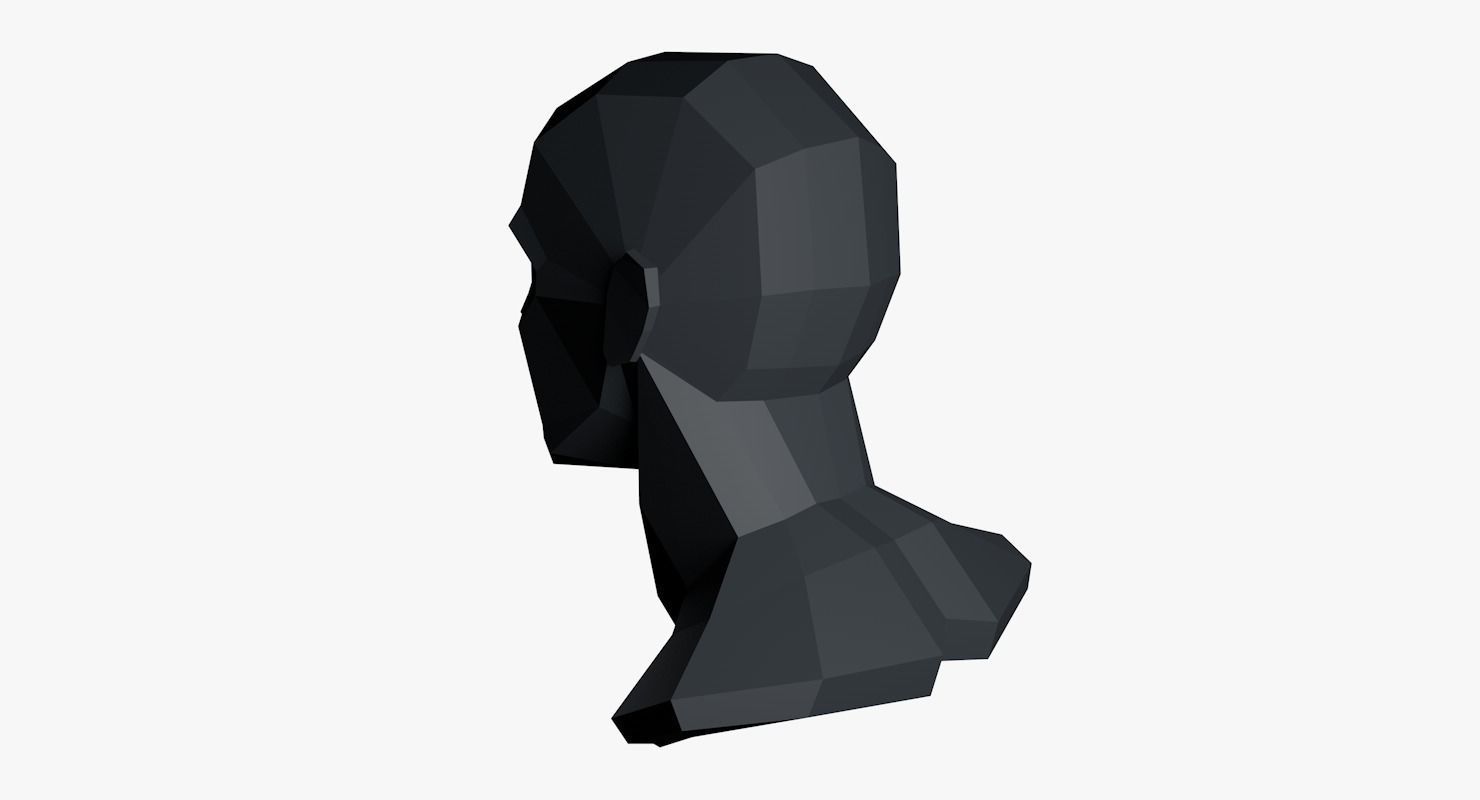 Lowpoly head Low-poly 3D model_2