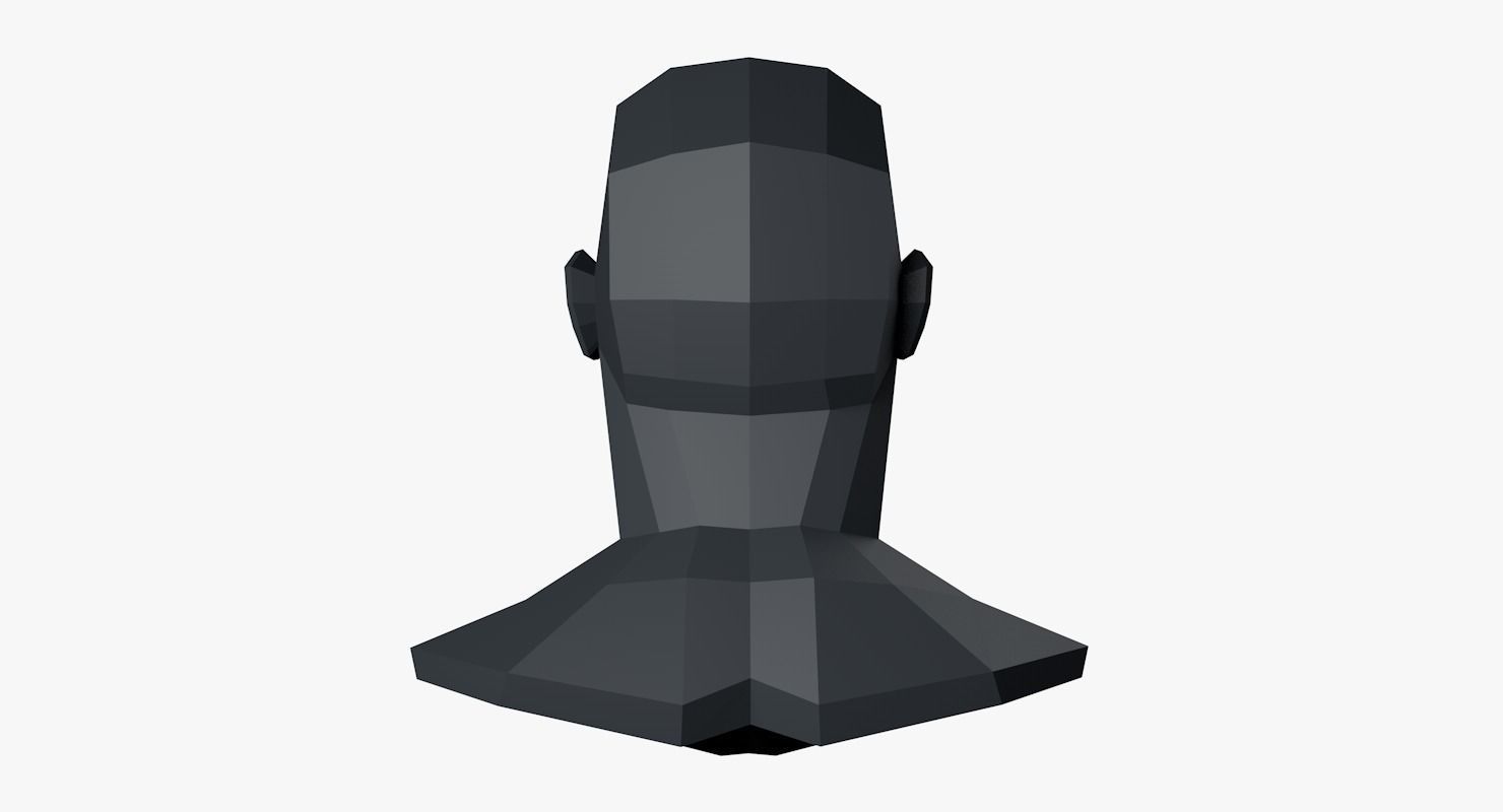Lowpoly head Low-poly 3D model_3