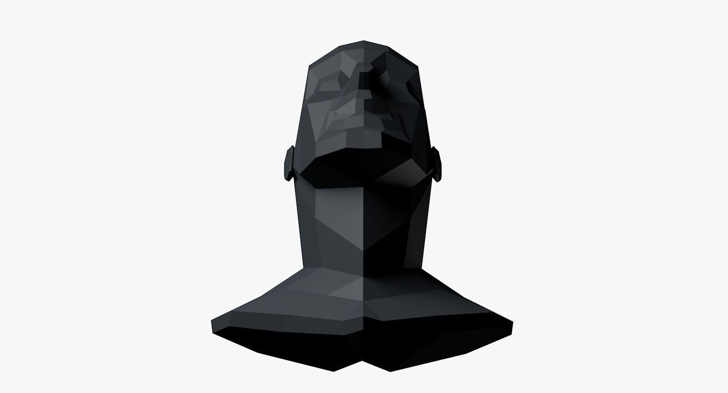 Lowpoly head Low-poly 3D model_9