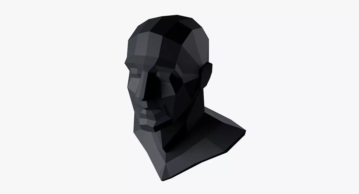 Lowpoly head Low-poly 3D model_0