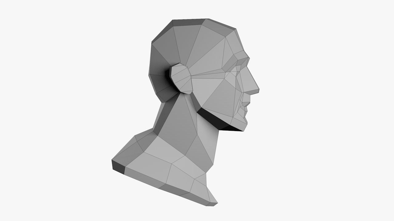 Lowpoly head Low-poly 3D model_17