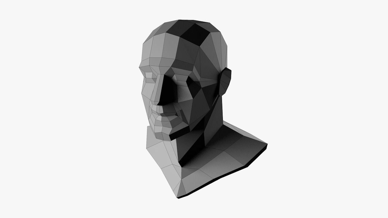 Lowpoly head Low-poly 3D model_14