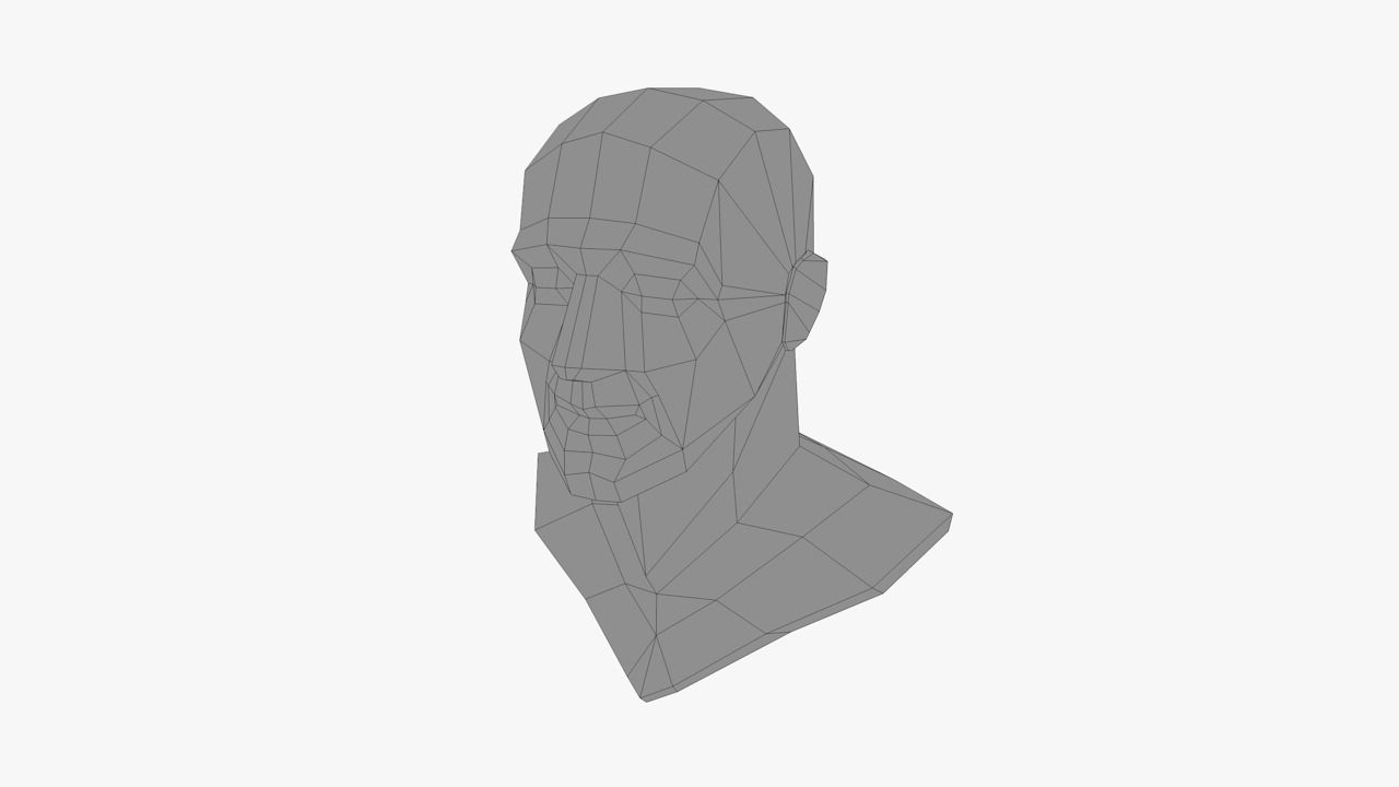 Lowpoly head Low-poly 3D model_11