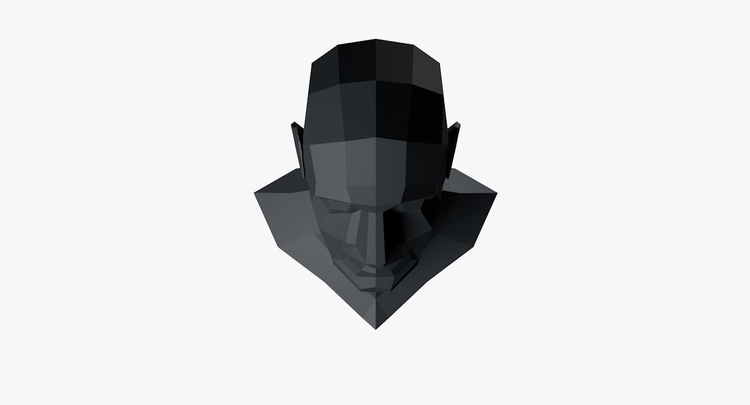 Lowpoly head Low-poly 3D model_8