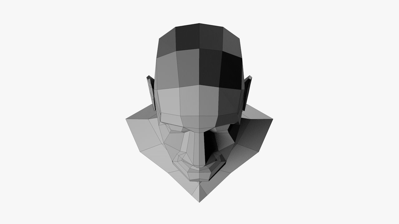 Lowpoly head Low-poly 3D model_18