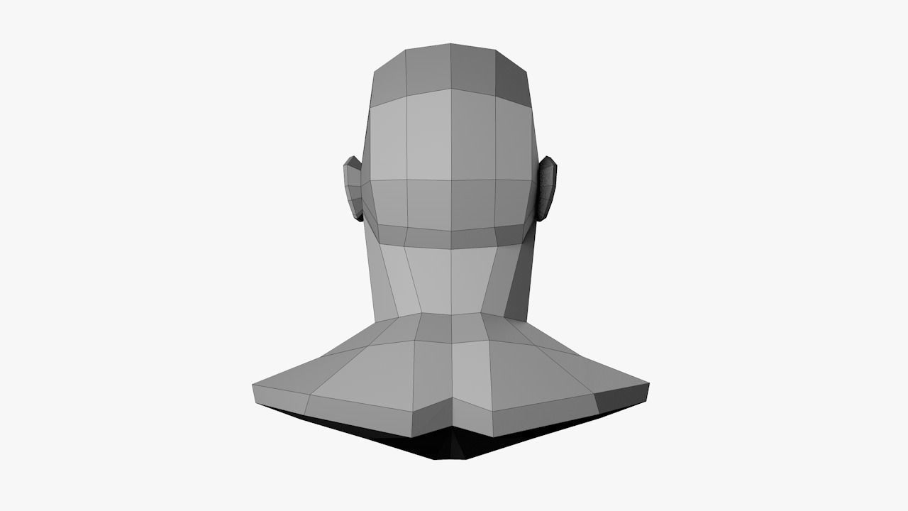 Lowpoly head Low-poly 3D model_16