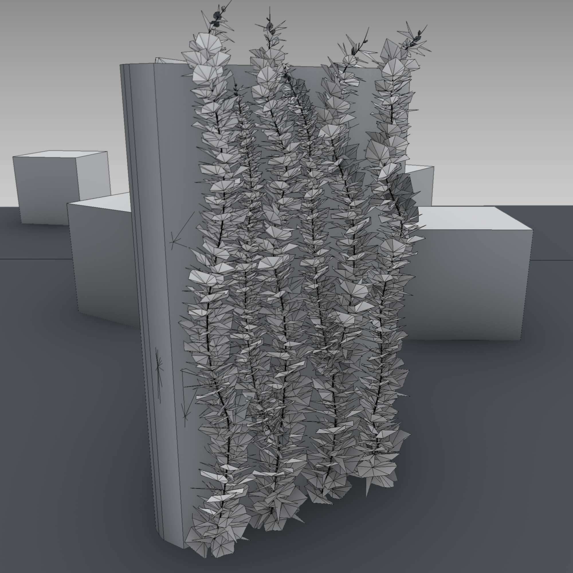 Wild Wine Vine - Autumn - on Gabion Wall - Version 1 Low-poly 3D model_8