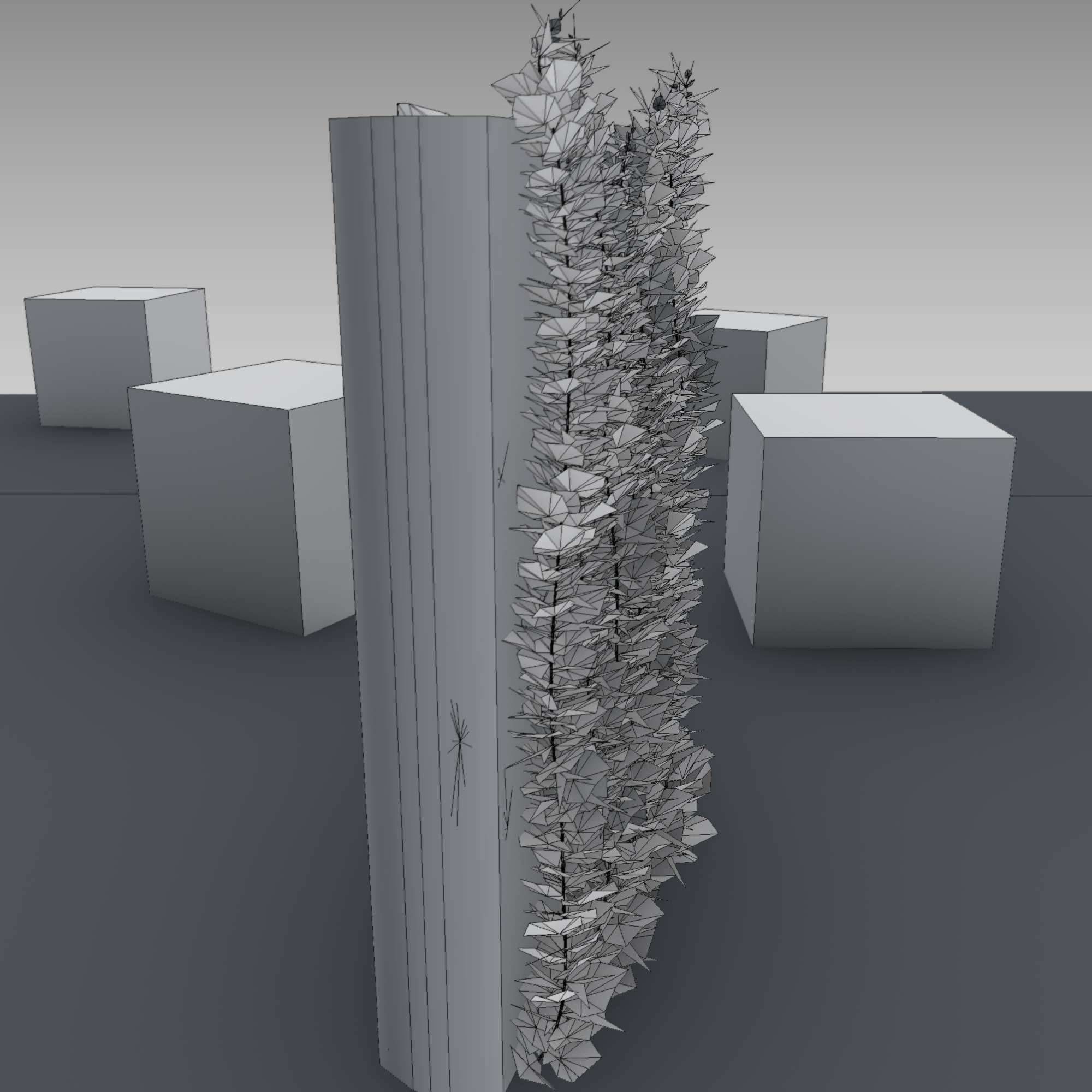 Wild Wine Vine - Autumn - on Gabion Wall - Version 1 Low-poly 3D model_10