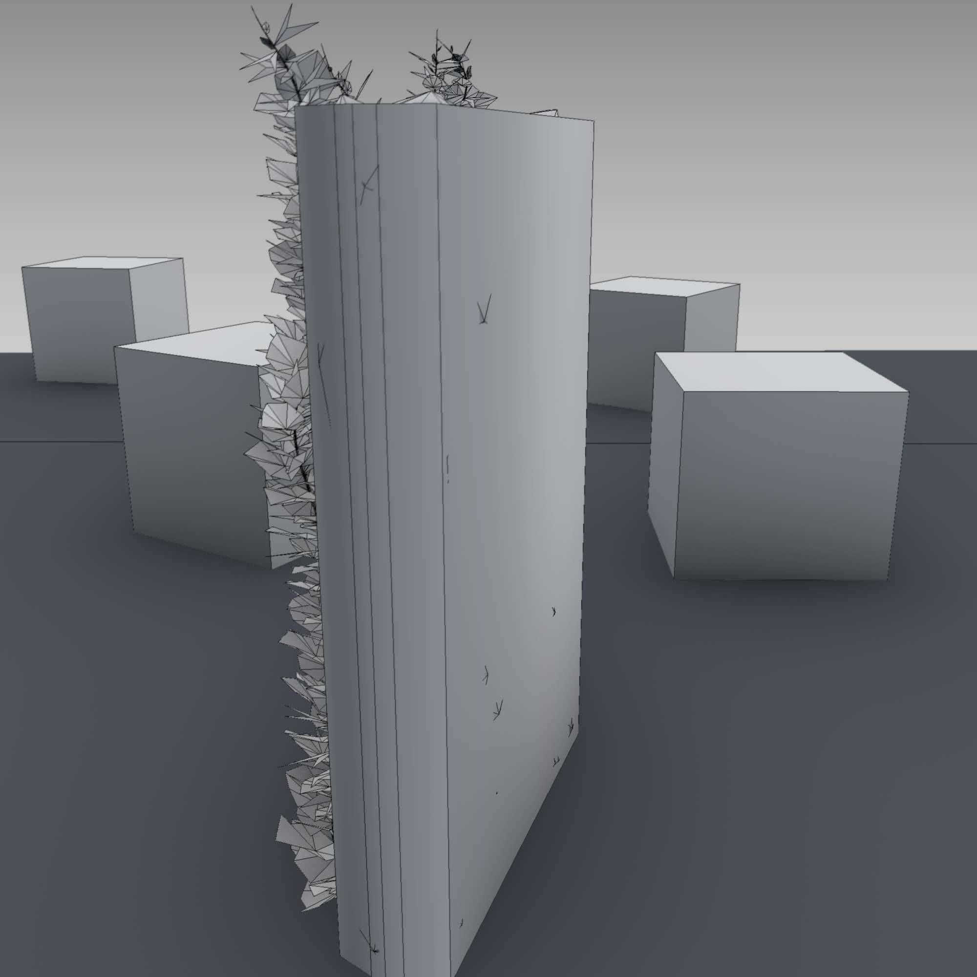 Wild Wine Vine - Autumn - on Gabion Wall - Version 1 Low-poly 3D model_22