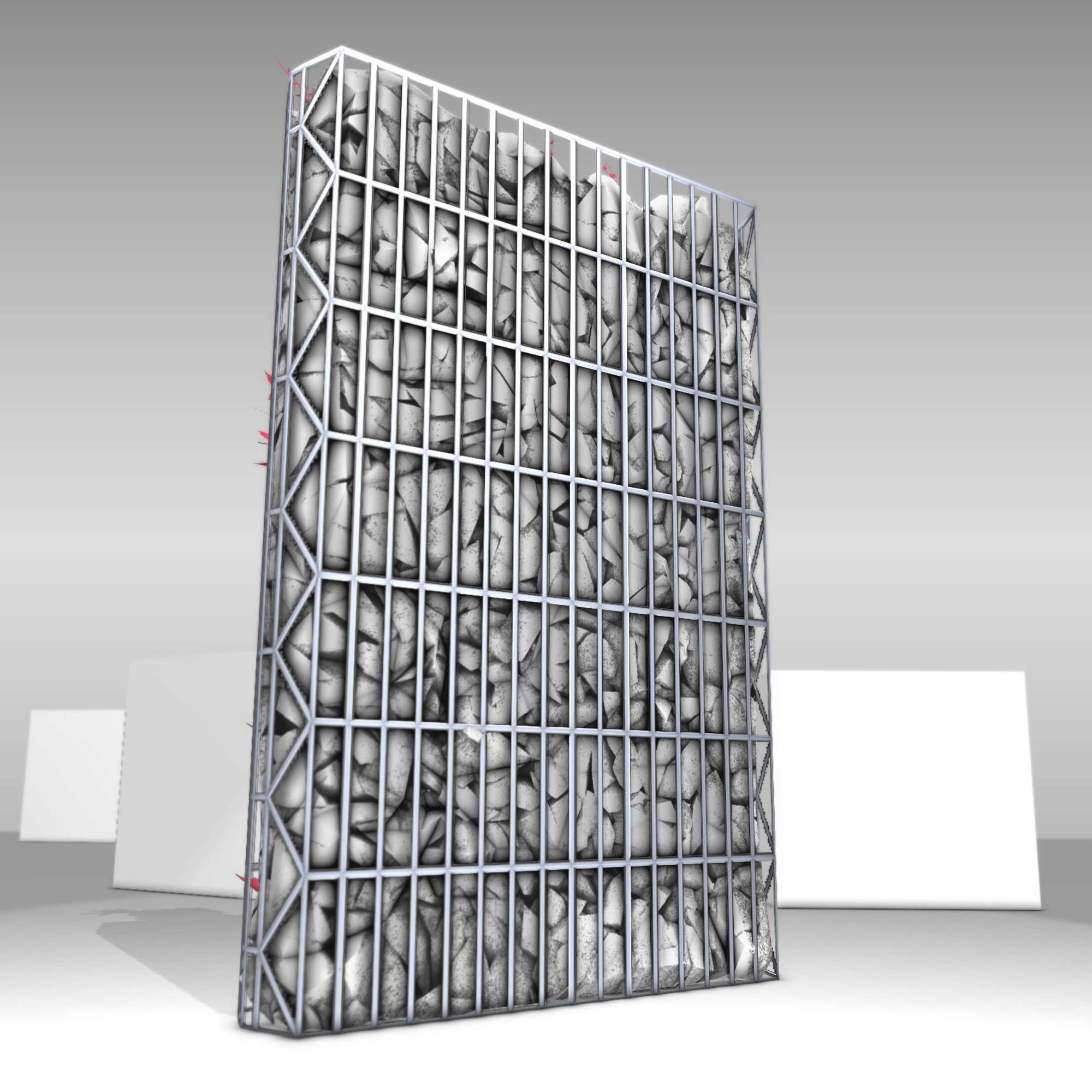 Wild Wine Vine - Autumn - on Gabion Wall - Version 1 Low-poly 3D model_25