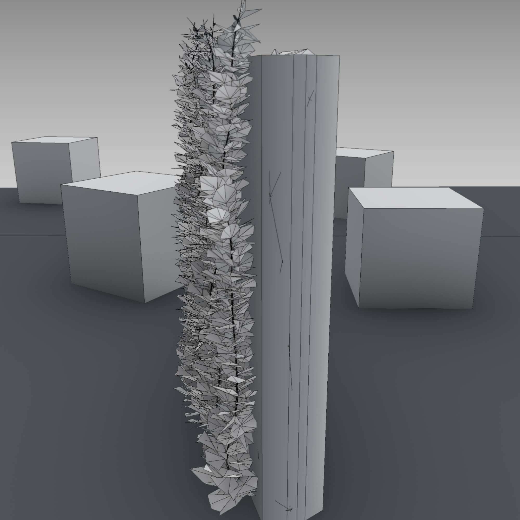 Wild Wine Vine - Autumn - on Gabion Wall - Version 1 Low-poly 3D model_27