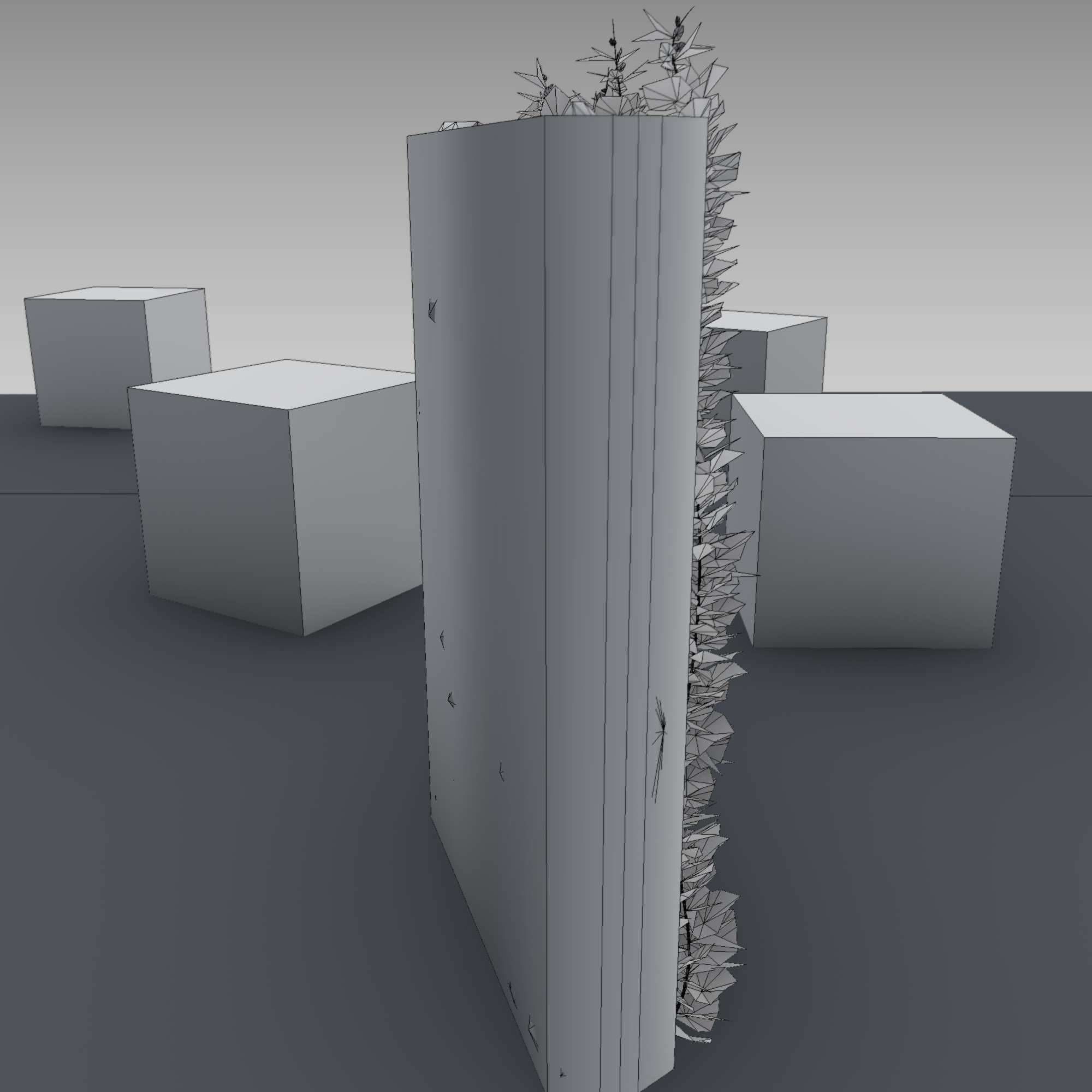 Wild Wine Vine - Autumn - on Gabion Wall - Version 1 Low-poly 3D model_9