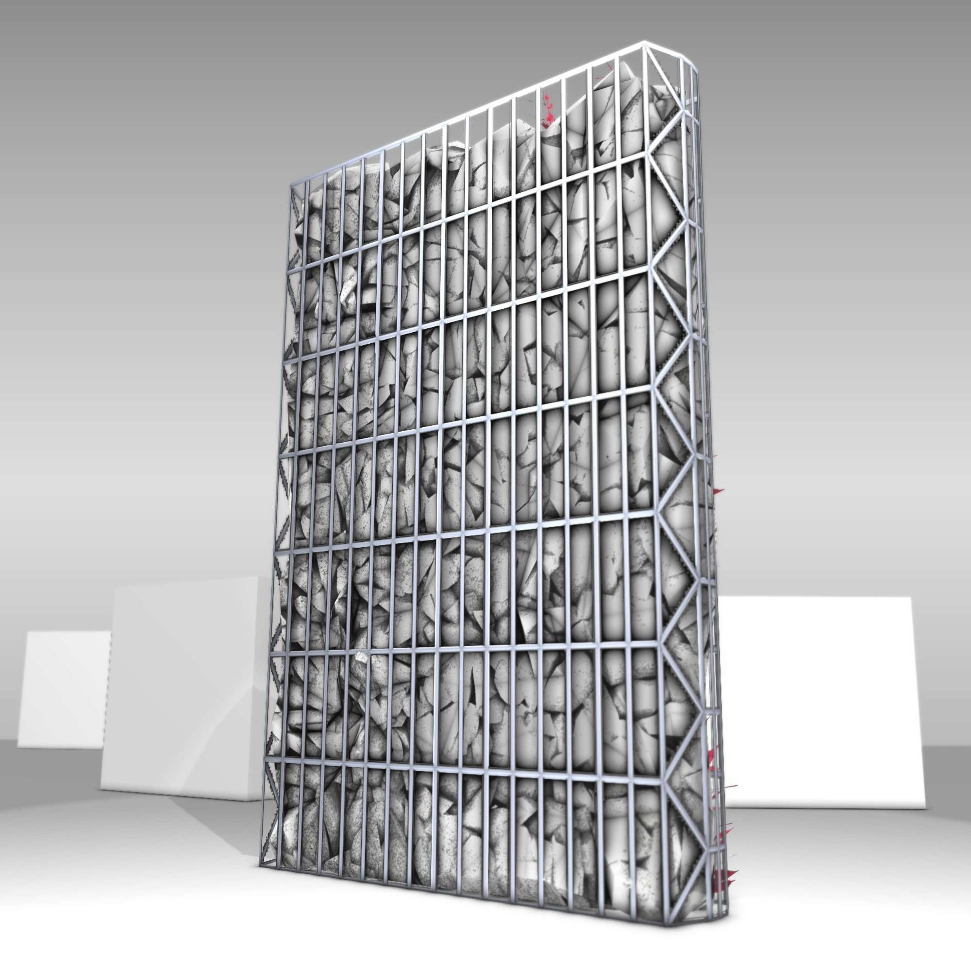 Wild Wine Vine - Autumn - on Gabion Wall - Version 1 Low-poly 3D model_23