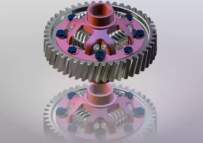 Worm and screw differential 3D model