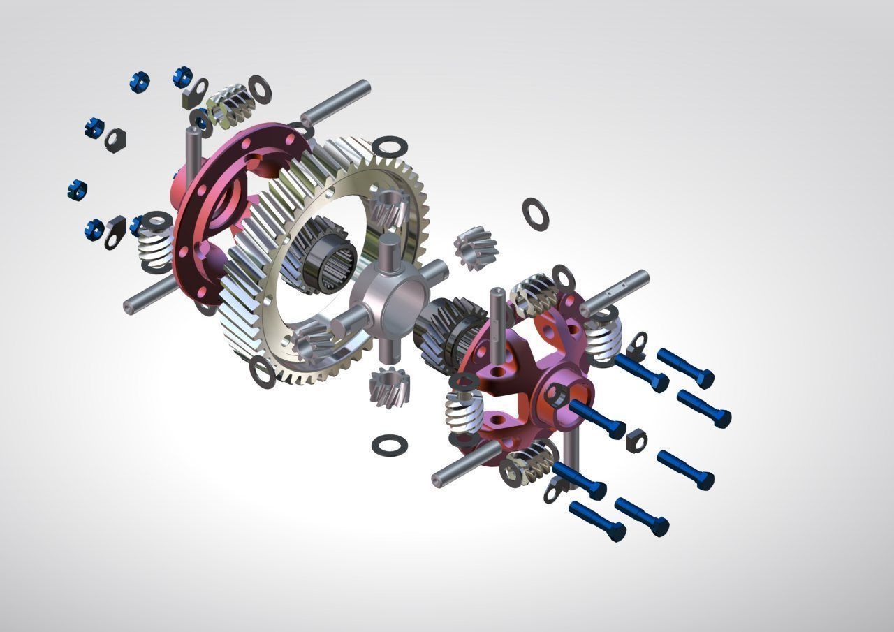 Worm and screw differential 3D model_1