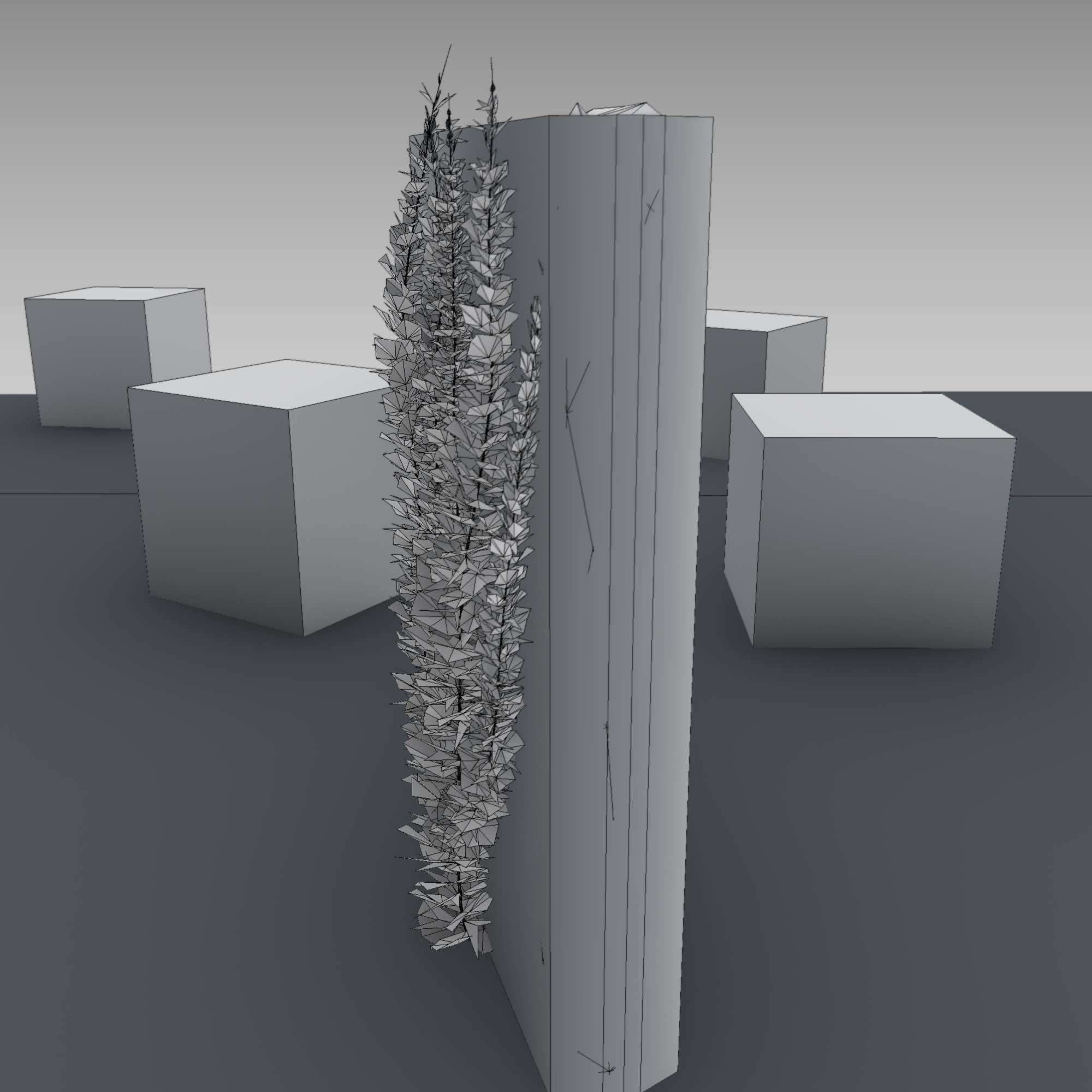 Wild Wine Vine - Autumn - on Gabion Wall - Version 2 Low-poly 3D model_23