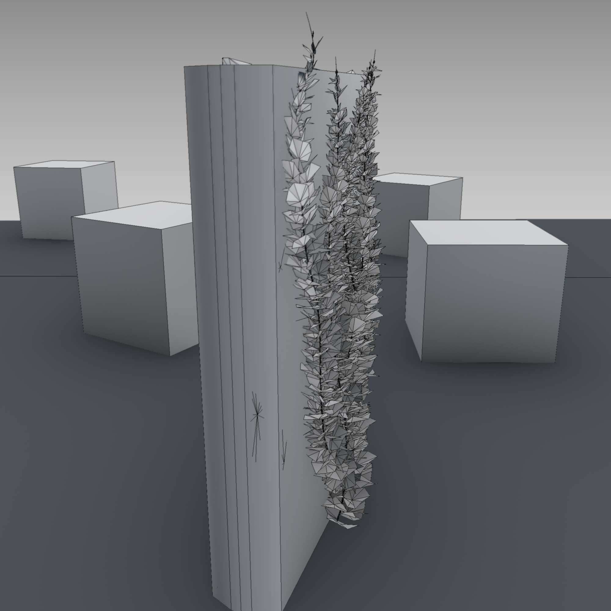 Wild Wine Vine - Autumn - on Gabion Wall - Version 2 Low-poly 3D model_4