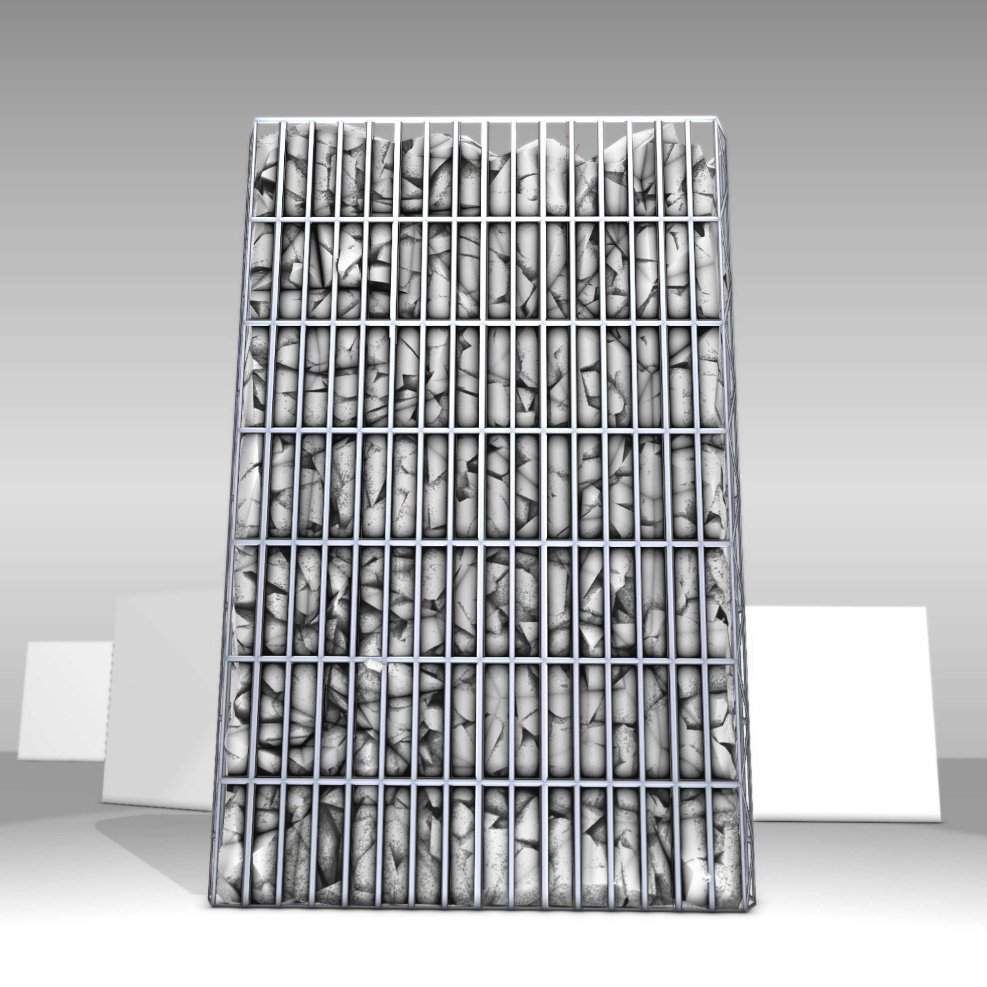 Wild Wine Vine - Autumn - on Gabion Wall - Version 2 Low-poly 3D model_17