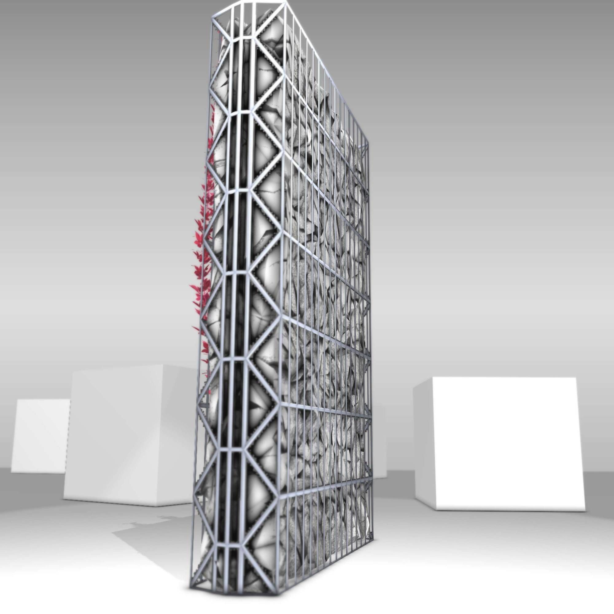 Wild Wine Vine - Autumn - on Gabion Wall - Version 2 Low-poly 3D model_26