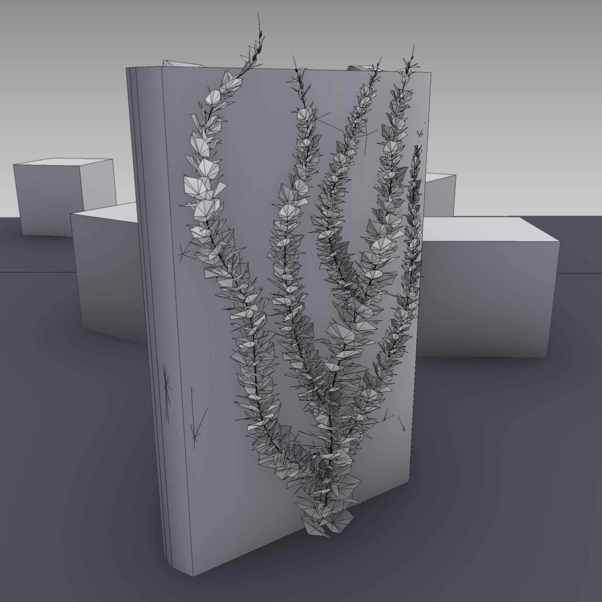 Wild Wine Vine - Autumn - on Gabion Wall - Version 2 Low-poly 3D model_6