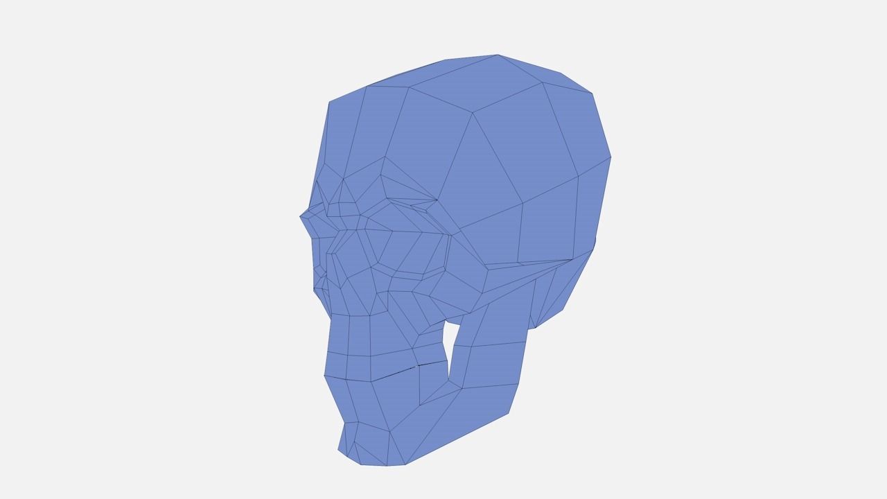 Low poly SKULL helmet Low-poly 3D model_13