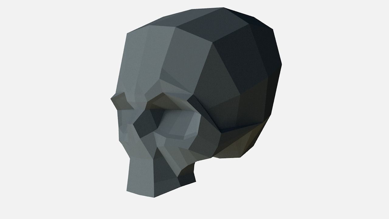 Low poly SKULL helmet Low-poly 3D model_8